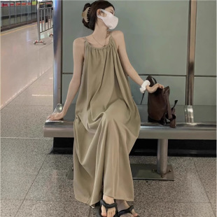 西双版纳吊带裙连衣裙女夏季高级感三亚仙女泰国海边度假沙滩长裙