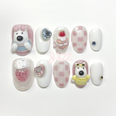 吉祥指指｜西高地的年假｜捏捏｜彩绘｜贴钻｜手工穿戴甲