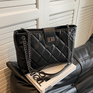 高级感软面菱格链条包大容量托特包2025新款 百搭单肩腋下包 潮时尚