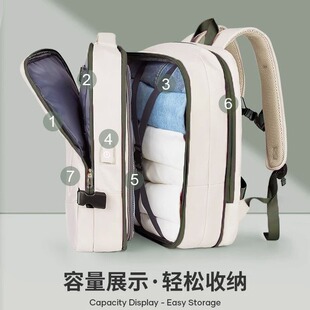 旅行背包男士双肩包可扩容2024新款商务出差旅游大容量电脑书包女