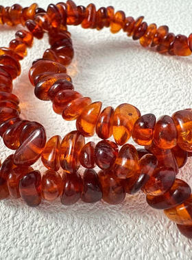 波罗的海天然老琥珀血珀西洋古董银器vintage中古首饰古着 33.5cm