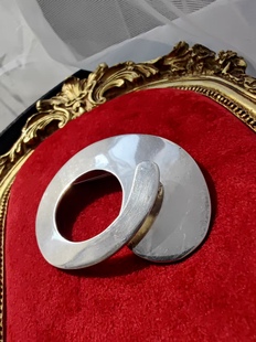 墨西哥银都进口抽象厚重炫酷包挂925纯银大别针胸针中古首饰古着