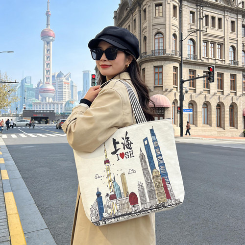 上海帆布旅游纪念豫园九曲桥外滩