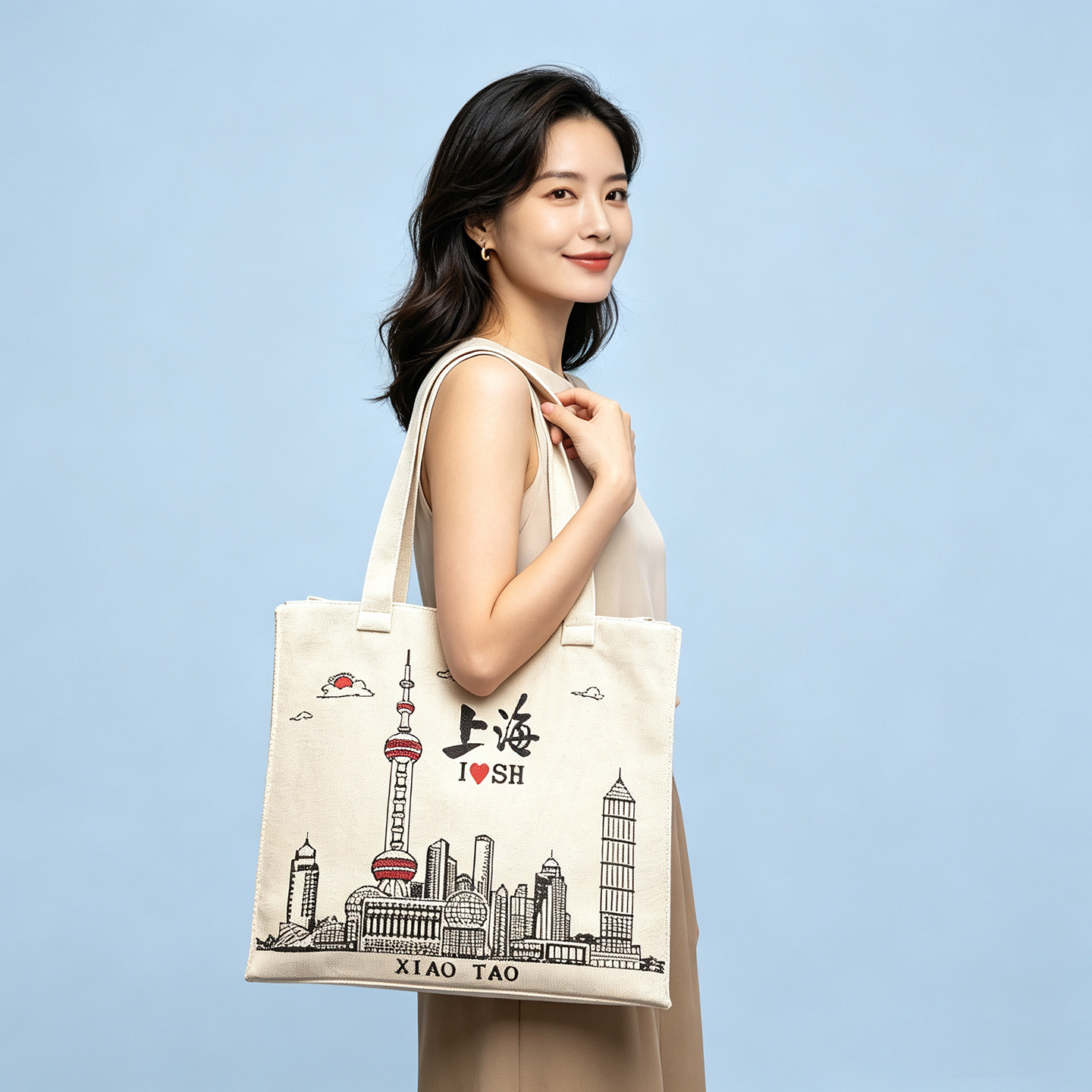 上海旅游纪念品城市风景文创袋机绣东方明珠伴手礼个性创意小礼品