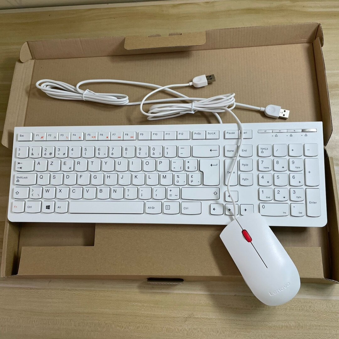 适用于联想比利时语USB有线键盘 LXH-EKB-10YA白色简约笔记本台式