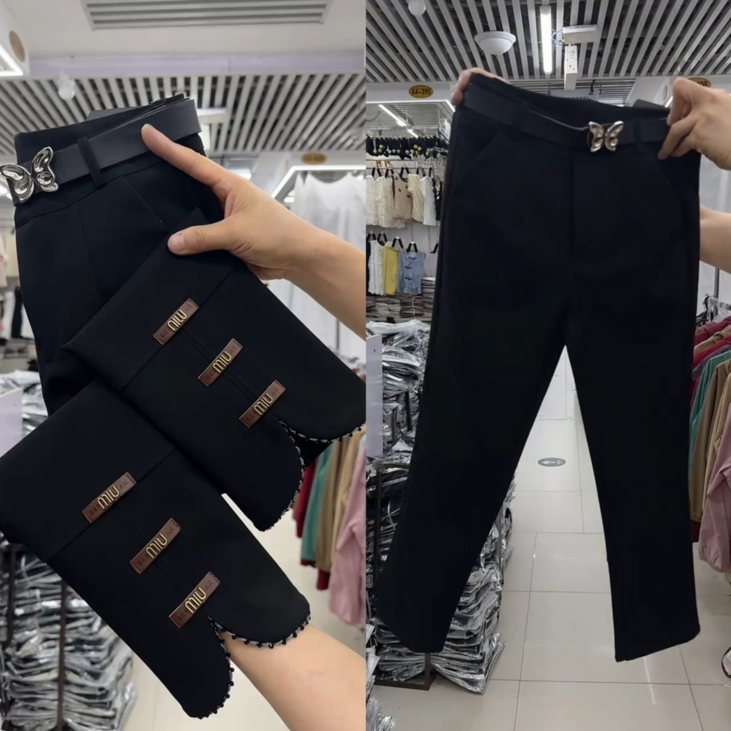 黑色高腰显瘦八分烟管裤女新款