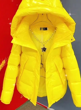 欧货连帽免洗棉服女2025年冬季新款保暖舒适糖果色拉链棉衣时尚