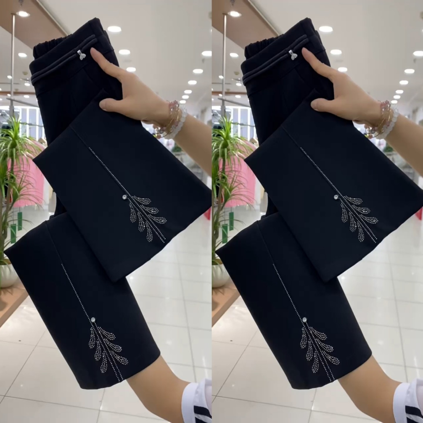 显瘦九分微喇裤弹力洋气时装裤