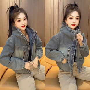 休闲风春款连帽牛仔外套女2026年春季短款宽松小个子减龄夹克上衣