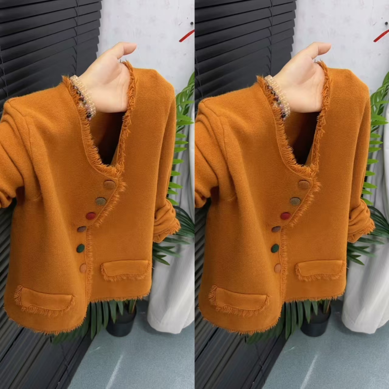 2025年新款时尚毛衣女短款针织衫