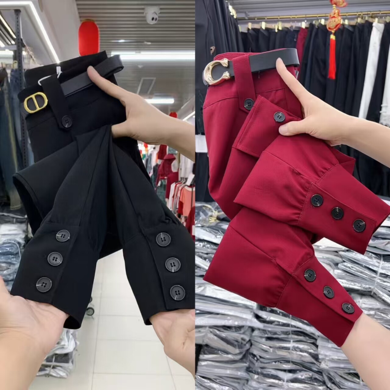 束脚工装九分宽松显瘦女裤
