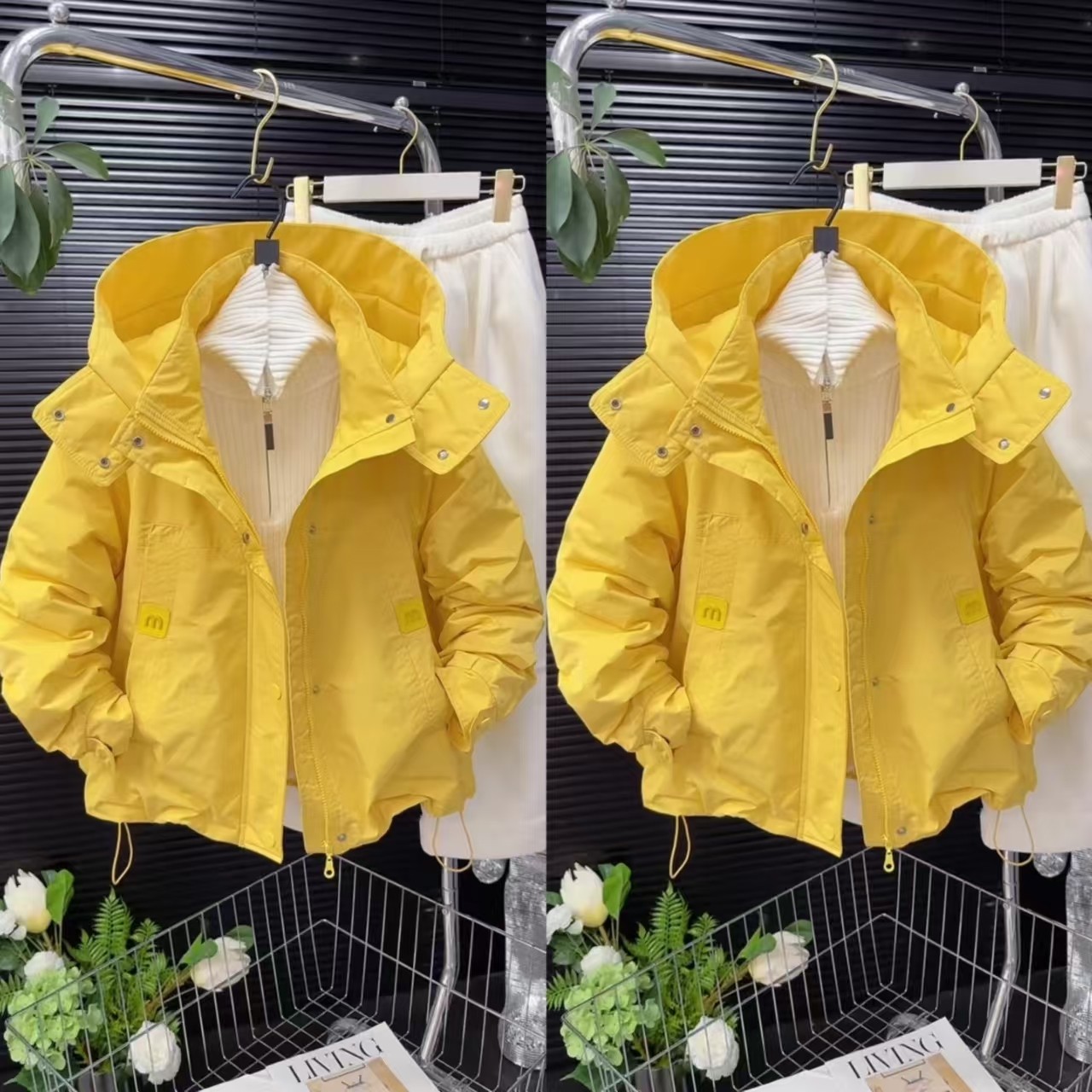 阳光系连帽拉链棉服外套女宽松休闲百搭保暖棉衣短款糖果色面包服