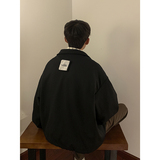 2025春装贴布立领外套男拉链夹克JK85P70黑，男装夹克，电商C323
