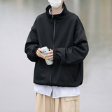 2025秋装斜纹拉链夹克男女外套JK85P70黑，男装夹克，电商C323