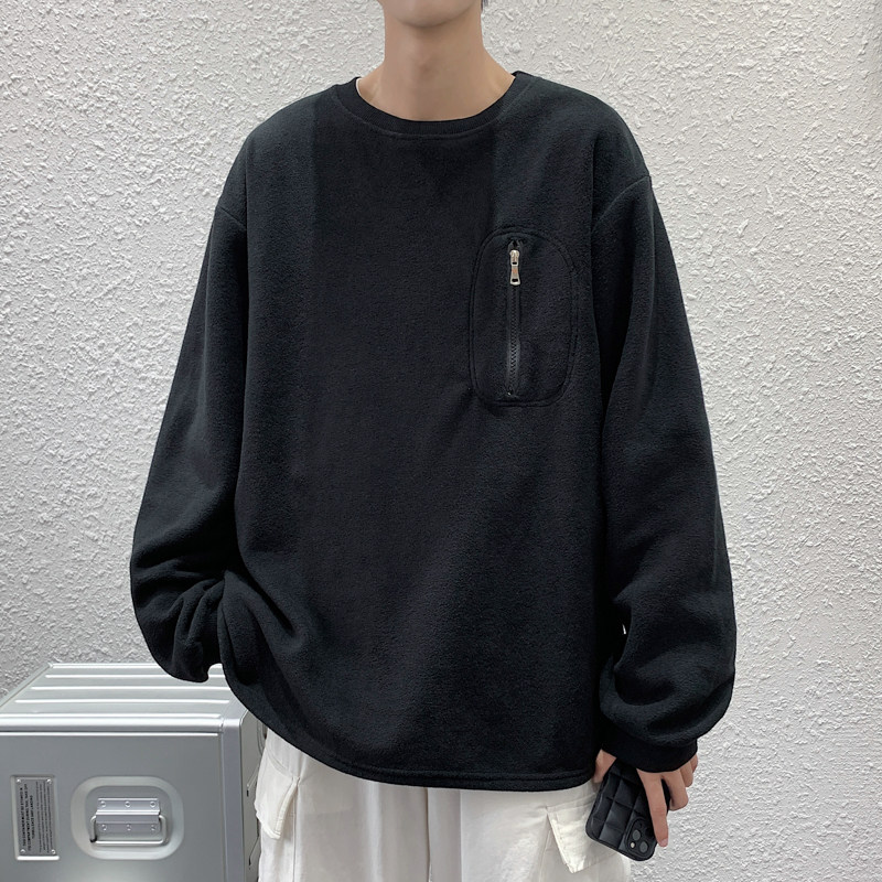 秋冬摇粒绒套头衫卫衣男长袖保暖抓绒 W209P45图片