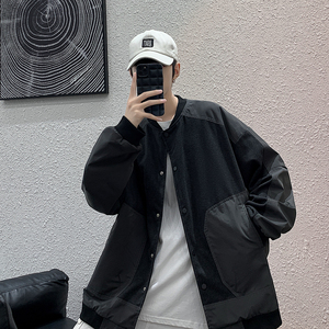 2025秋装棒球服外套男休闲夹克上衣JK83P95室内深灰
