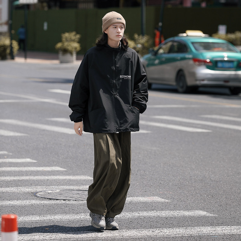 2025秋装cityboy半拉链冲锋夹克外套男 JK82P78 黑1图片