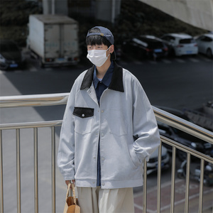秋装鹿皮绒夹克休闲工装外套男 JK86P85图片