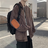 2025秋装男装PU皮拼接棒球服灯芯绒外套JK18P70，女装短外套，电商C323