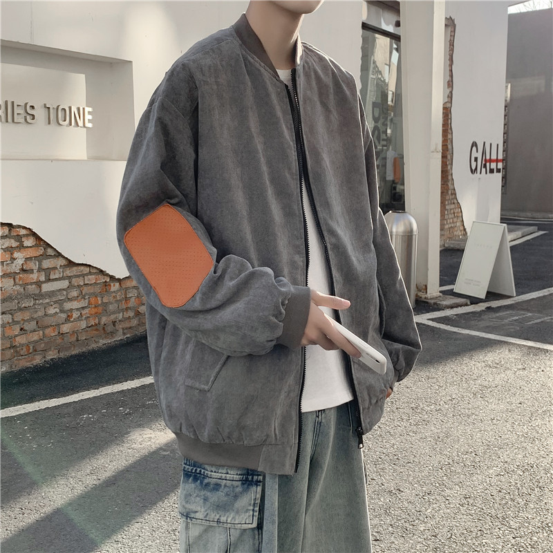 2025秋装男装PU皮拼接棒球服灯芯绒外套JK18P70,女装短外套,电商C323