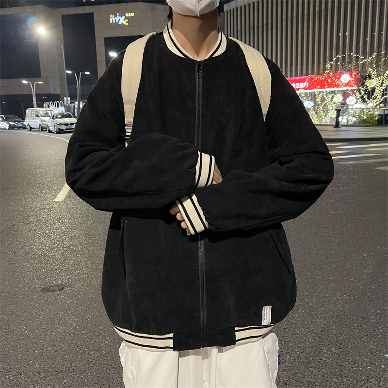 2025春装灯芯绒棒球服外套男生宽松夹克 JK81P70控88图片