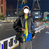 2025秋装潮流宽松皮衣男士机车服青年皮夹克PU皮外套PY01P95控128，男装夹克，电商C323