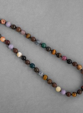 ZIXIU*家沉香木串珠项链新中式董洁同款复古天然石玛瑙串珠锁骨链