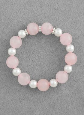 25年夏季粉水晶手链 新中式温柔简约气质感珍珠粉晶串珠手链
