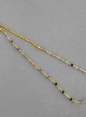 LANTE*家黑玛瑙串珠项链 夏季简约小众百搭高级感叠戴水晶锁骨链