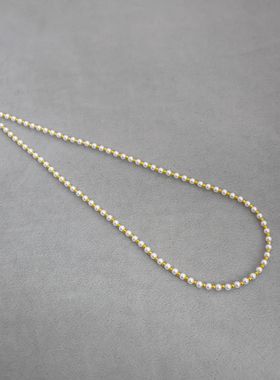 25年经典款珍珠项链法式简约大气轻奢高级感金珠仿施家珍珠锁骨链