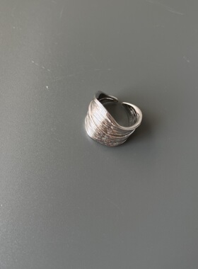 we*家植物系列叶片戒指 冷淡风气质小众设计感肌理感开口戒指