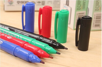 中柏 小双头记号笔 油性双头绘画勾线笔 不掉色 SM192 可加墨水