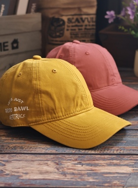 显脸小多巴胺大头复古深顶加深棒球帽男黄色鸭舌帽女橘色加大橙色