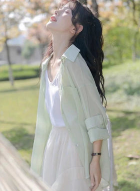 雪纺防晒衣衬衫外套女装夏季 新款超仙女甜美外搭开衫上衣薄款