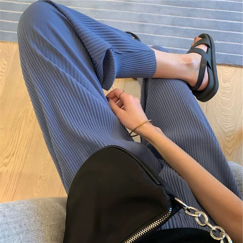 休闲女阔腿裤子宽松修身学生直筒九分裤显腿百搭潮流直春夏七韩版