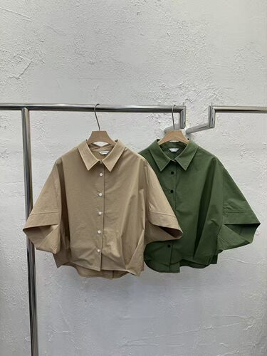 韩国东大门代购2026夏新品DAYLOG翻领设计蝙蝠袖时尚衬衫女