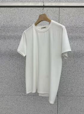韩国东大门2026春新品AT THE BAGEL百搭纯色净版圆领宽松短袖T恤