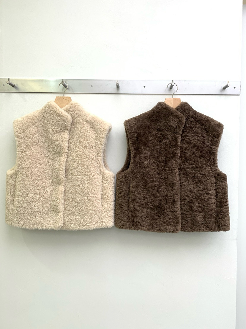 韩国东大门2025冬季新款Legacy bone时尚百搭立领羊羔绒马甲外套