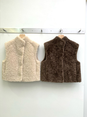 韩国东大门2025冬季新款Legacy bone时尚百搭立领羊羔绒马甲外套