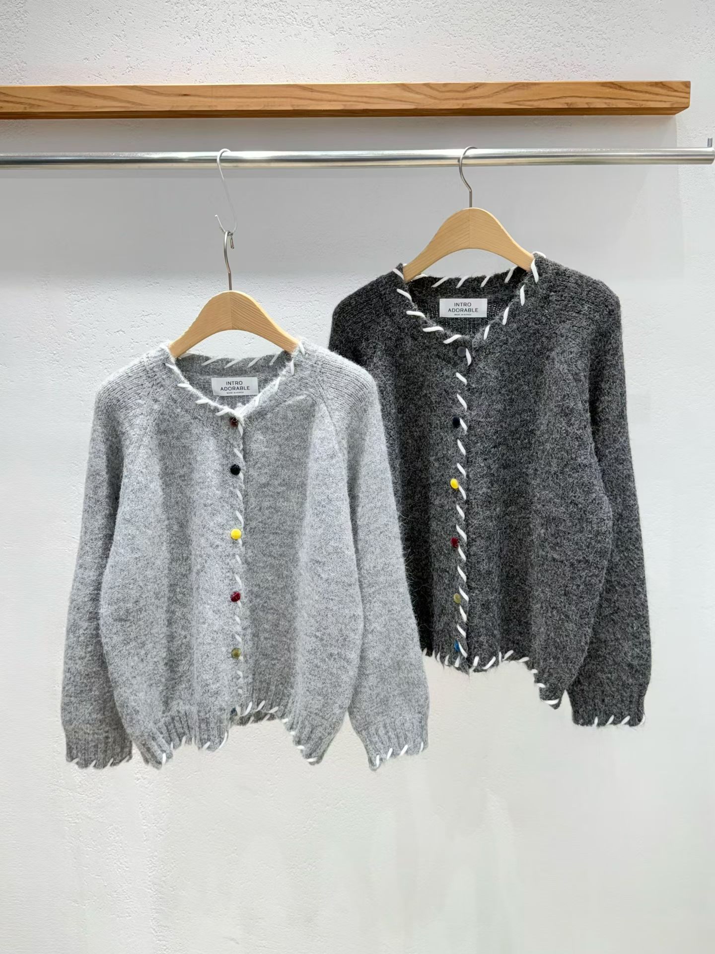 韩国东大门2025冬新款INTRO时尚百搭针织开衫外套显瘦毛衣上衣