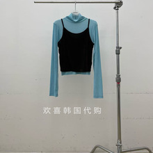 韩国东大门2026春季新品ATMOSPHERE 洋气显瘦高领修身T+吊带背心