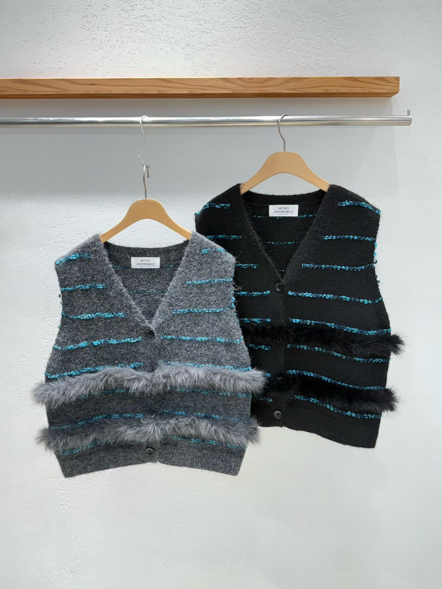 韩国东大门2025冬季新款INTRO时尚百搭拼接马甲背心