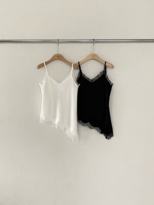 韩国东大门2026春新款2ND GATE时尚不对称蕾丝吊带背心
