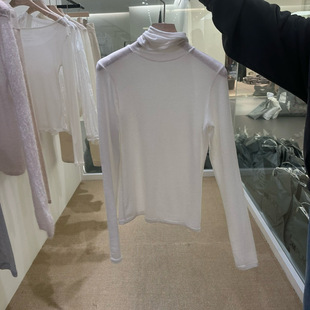 VEGETABLE韩国东大门2025冬新款高领纯色修身长袖T恤女打底衫