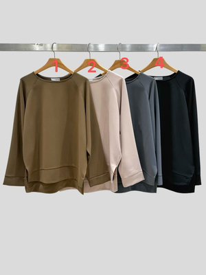 韩国东大门2025Neutra新款拼接宽柔滑上衣+直筒裤套装