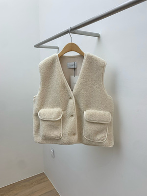 韩国东大门代购2025冬新品COMETE时尚短款毛绒马甲背心