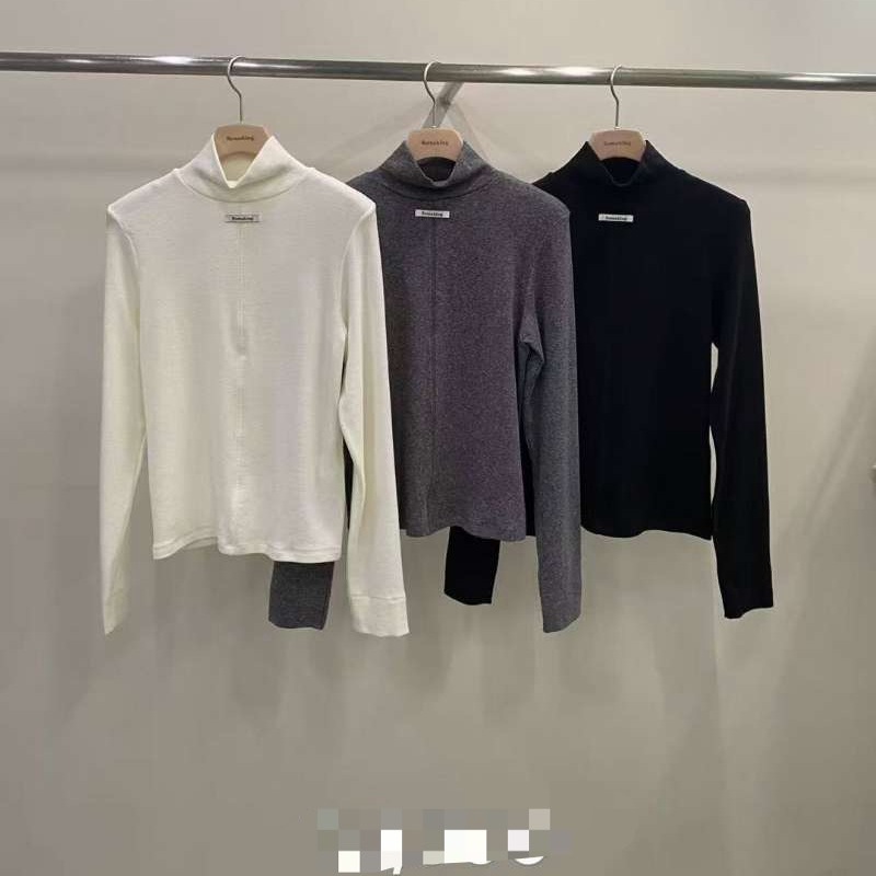 韩国东大门2025冬季新款remaking百搭字母半领打底衫T恤