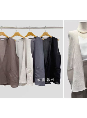 韩国东大门2025秋季新款Neutra优雅气质时尚百搭纯色口袋休闲马夹