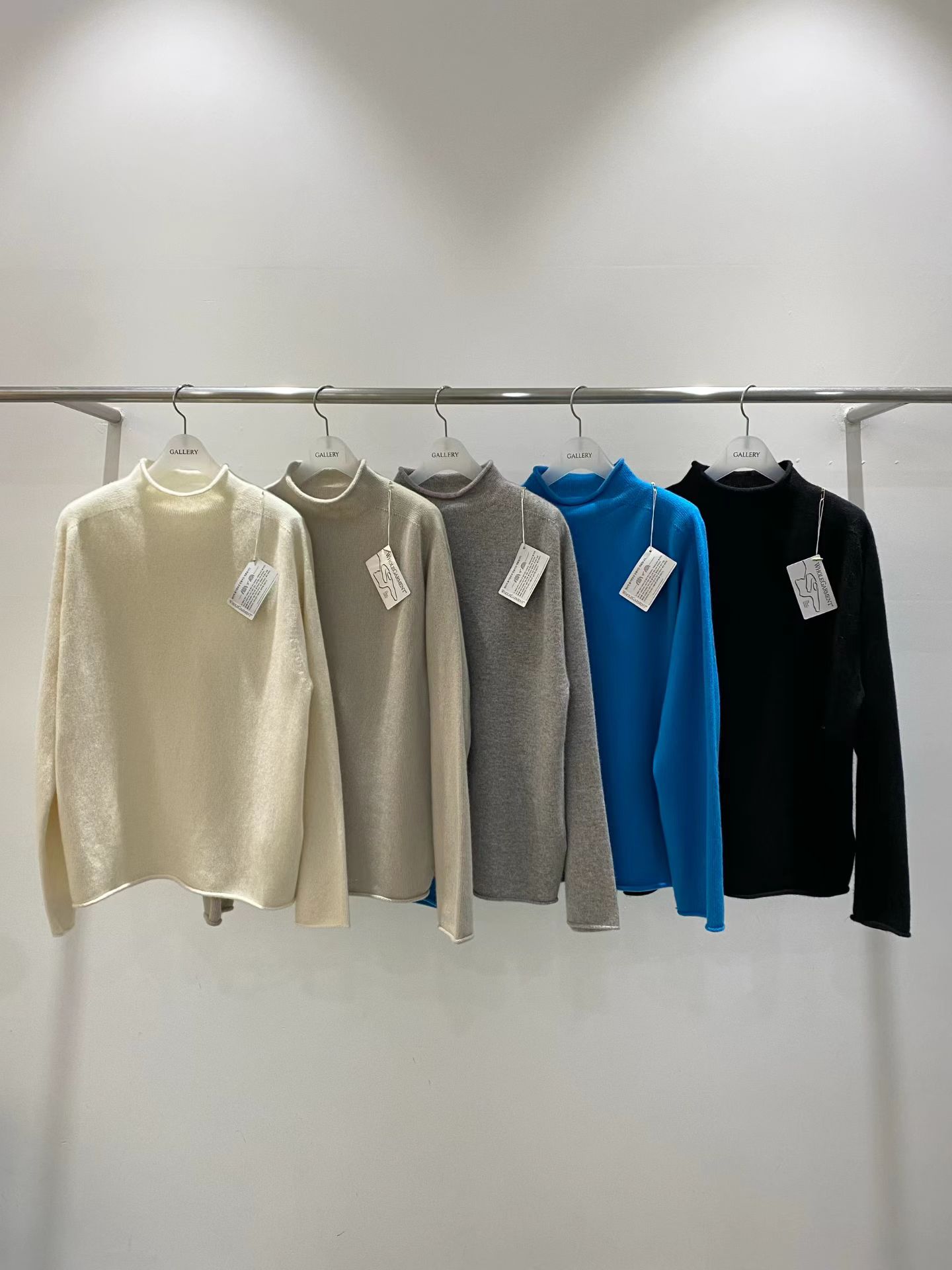 韩国东大门2025冬季新款gallery百搭圆领宽松纯色半领打底衫毛衣