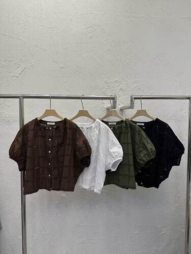 韩国东大门代购2026夏新款DAYLOG 圆领镂空时尚上衣衬衫